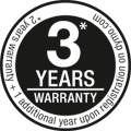 2 year + 1 year warranty after registration