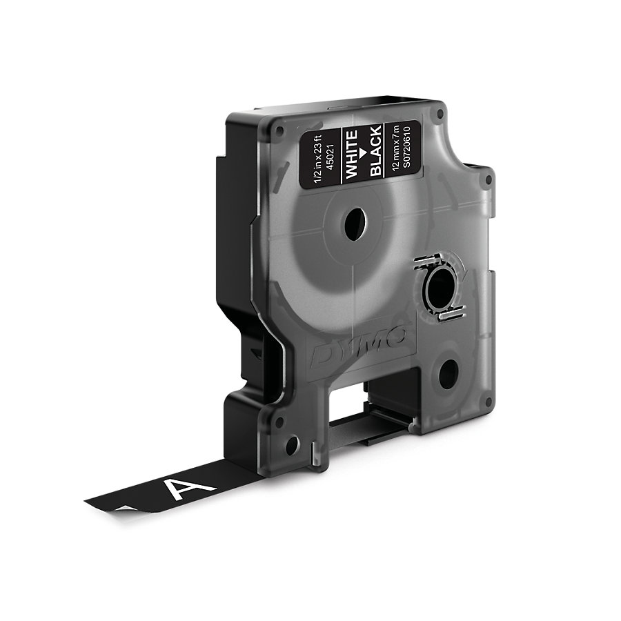 Dymo D1 cassette 24mm wit op zwart Dymo D1 cassette 24mm wit op zwart