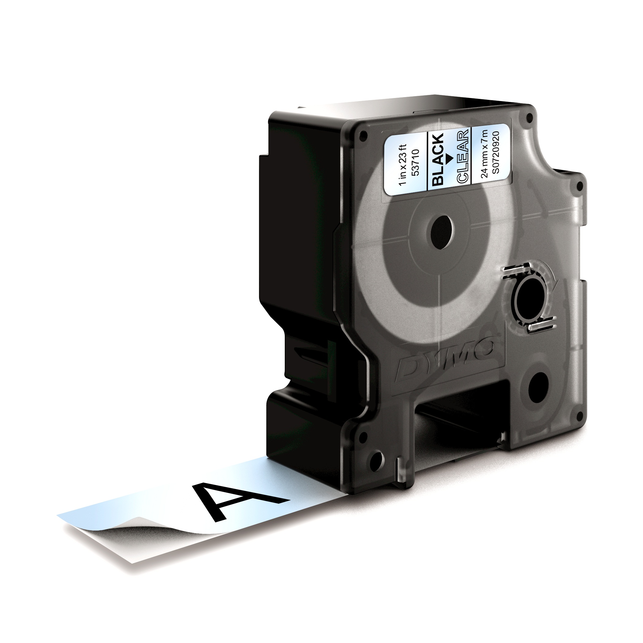 Dymo D1 cassette 24mm zwart op transparant Dymo D1 cassette 24mm zwart op transparant
