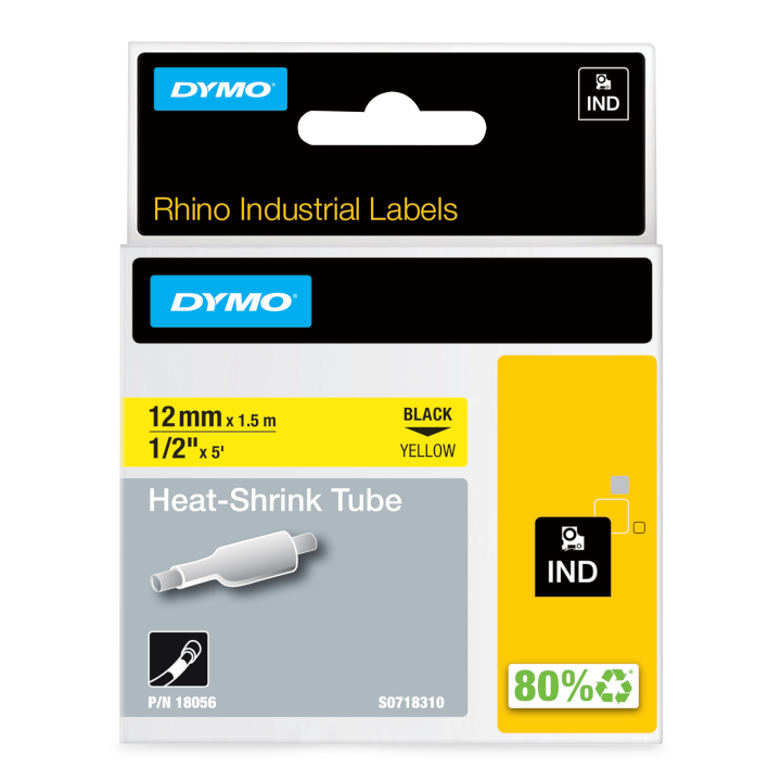 Rhino 18056 Krimpkous 12mm zwart op geel