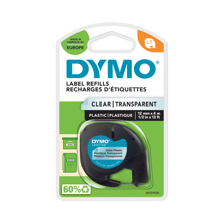 Dymo LetraTag tape clear