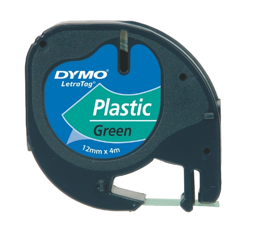 Dymo 91204 LetraTag tape zwart op groen