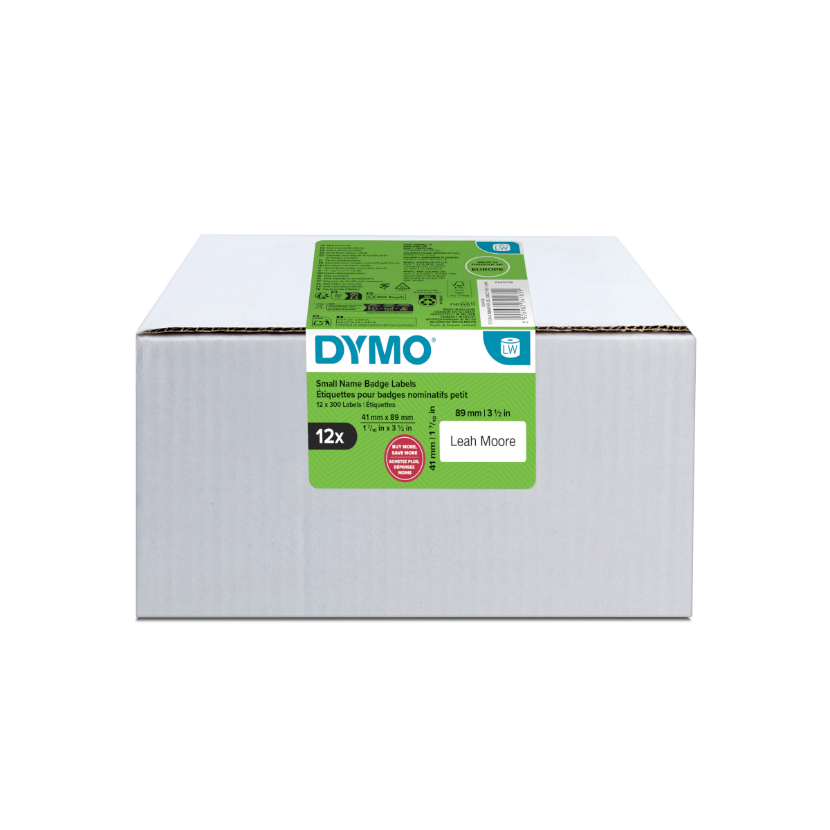 Dymo 2234183 value pack 12x LabelWriter etiket 41 x 89 mm, verwijderbaar