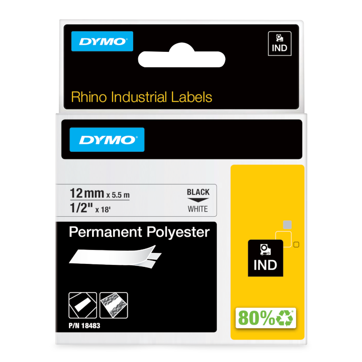 Rhino 18483 12mm Permanent Polyester