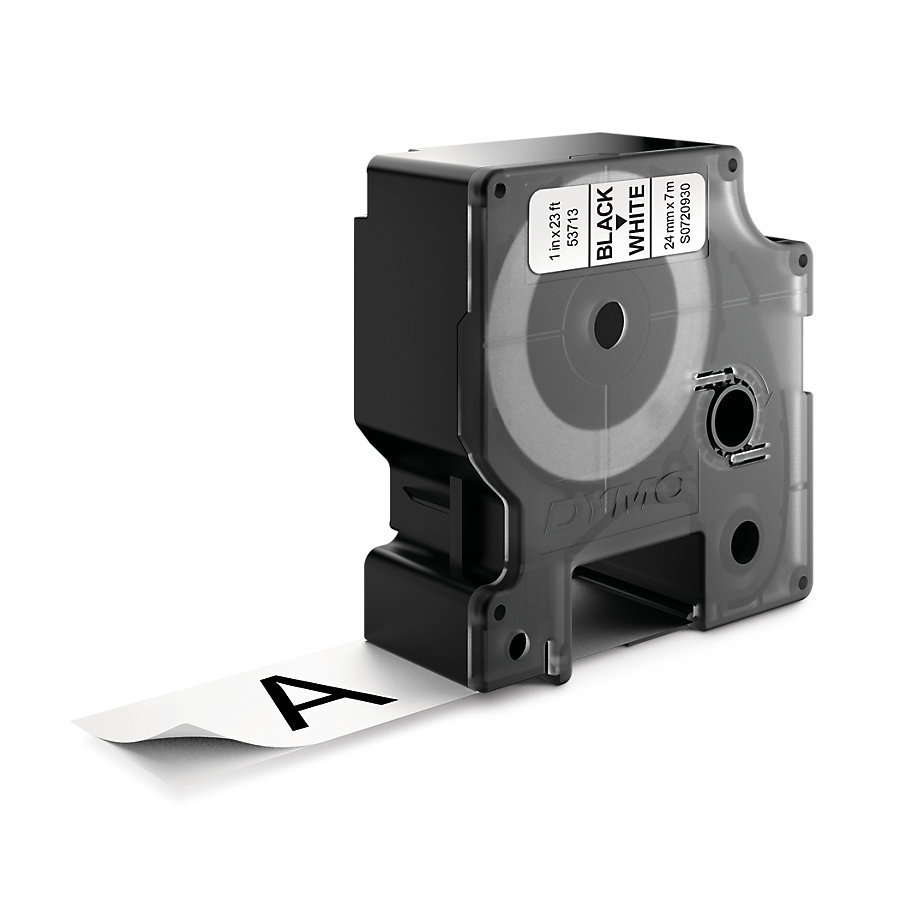 Dymo D1 cassette 24mm wit op zwart Dymo D1 cassette 24mm wit op zwart