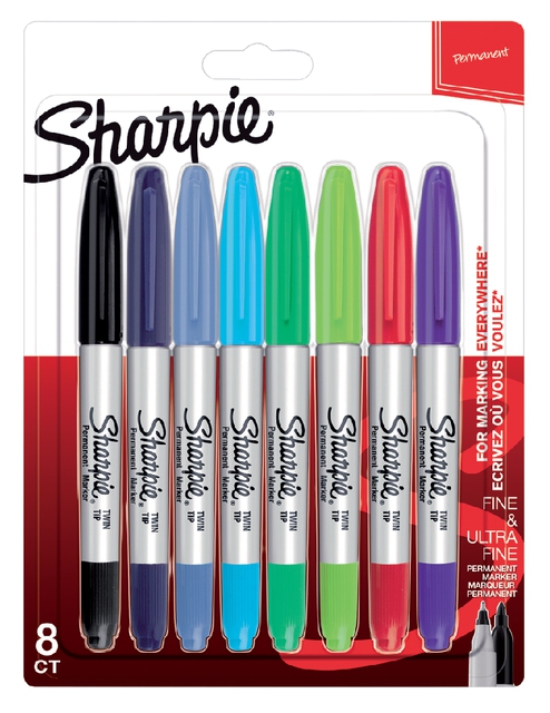 Sharpie Twin Tip Blister X8