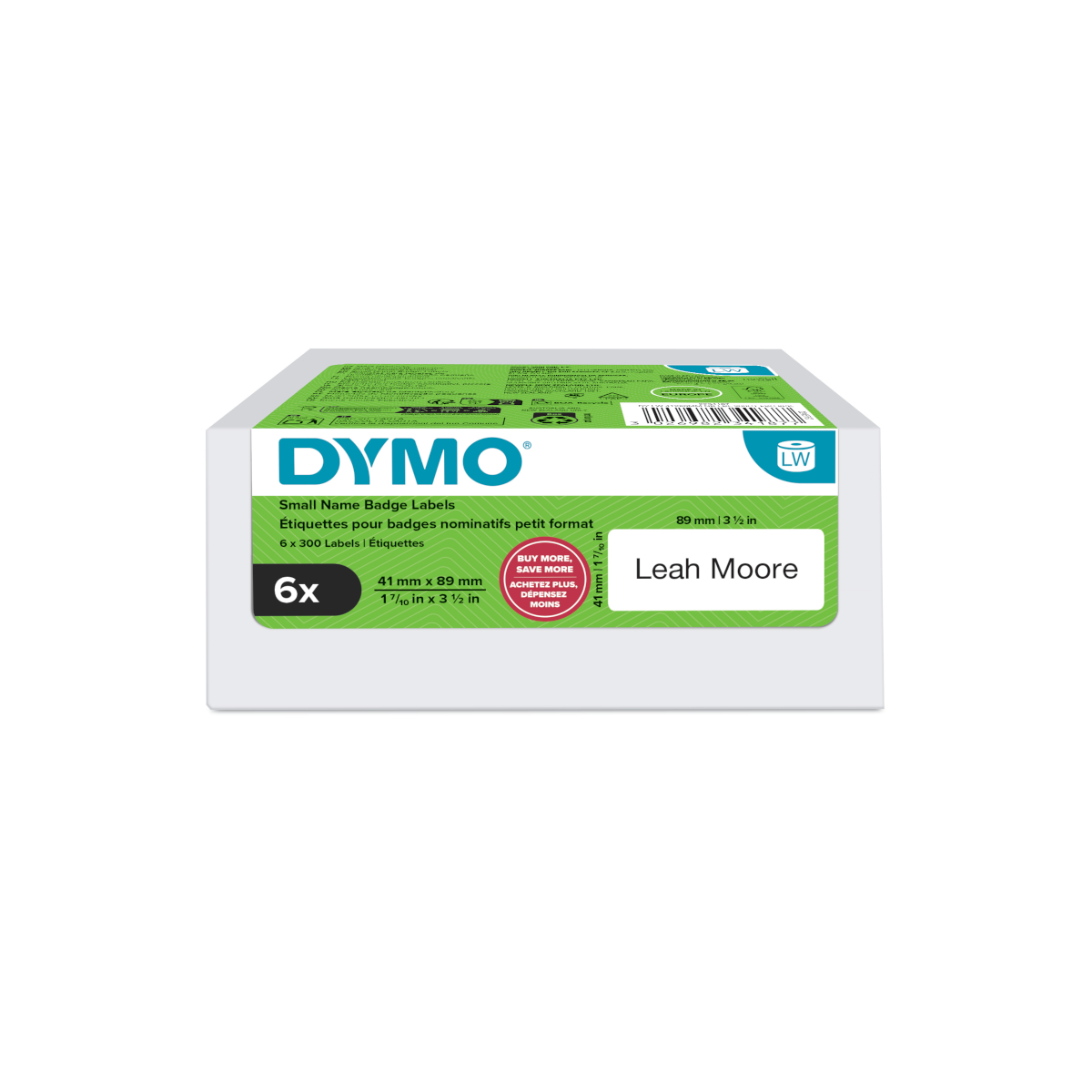 Dymo 2234187 valuepack 6x LabelWriter etiket 41 x 89mm, verwijderbaar